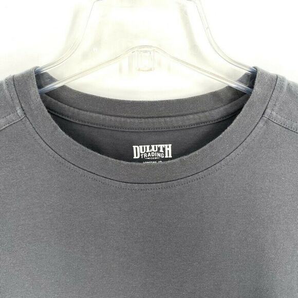 Duluth Trading Co Longtail T-Shirt Cotton Gray Front Pocket M - Picture 3 of 8